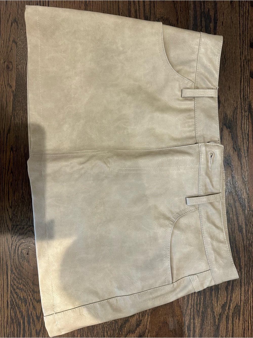 Juniors Tan Leather leather skirt